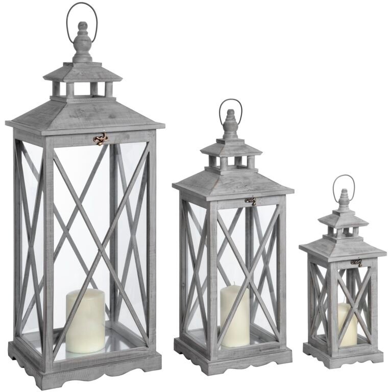 wooden lanterns set