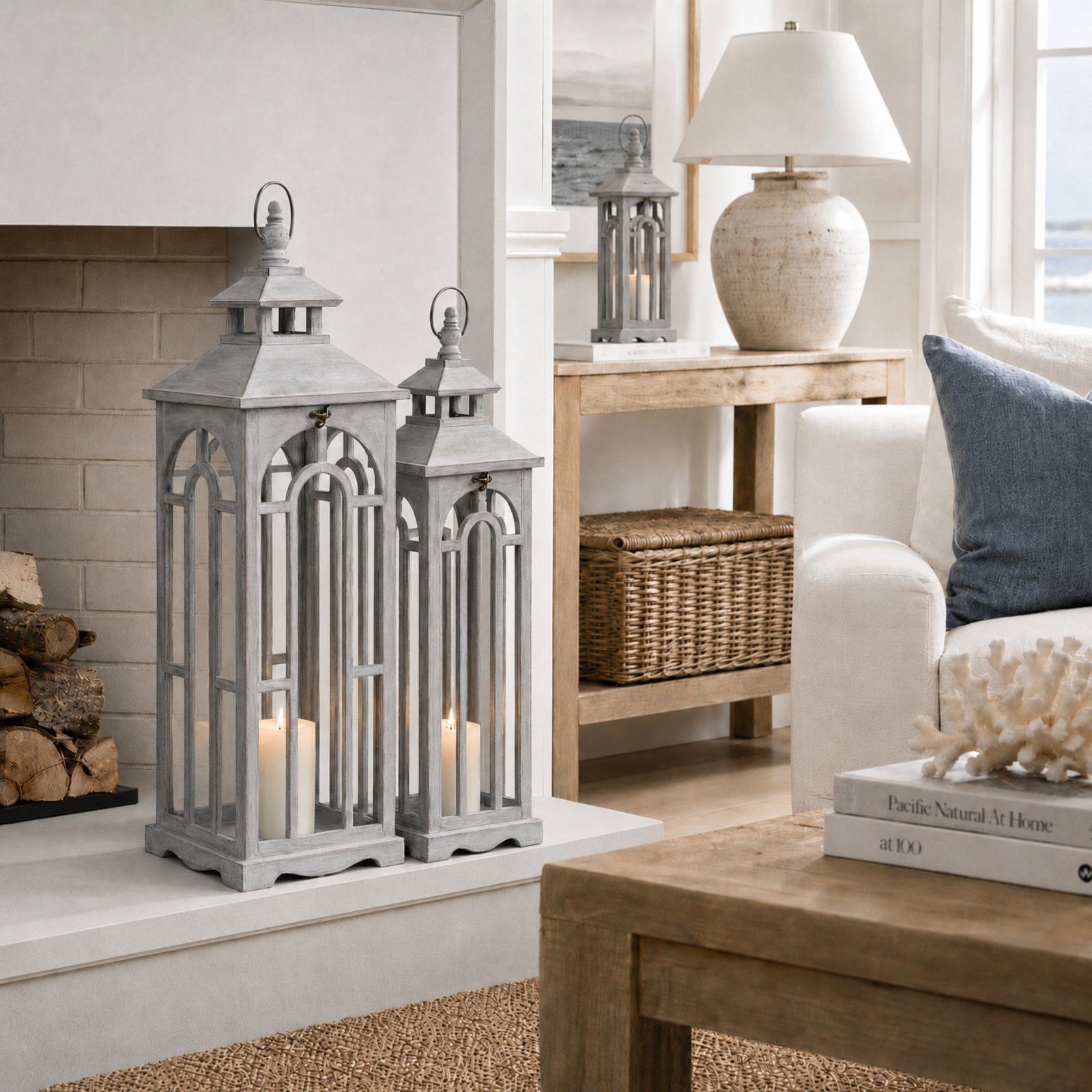 Wooden Lantern Set