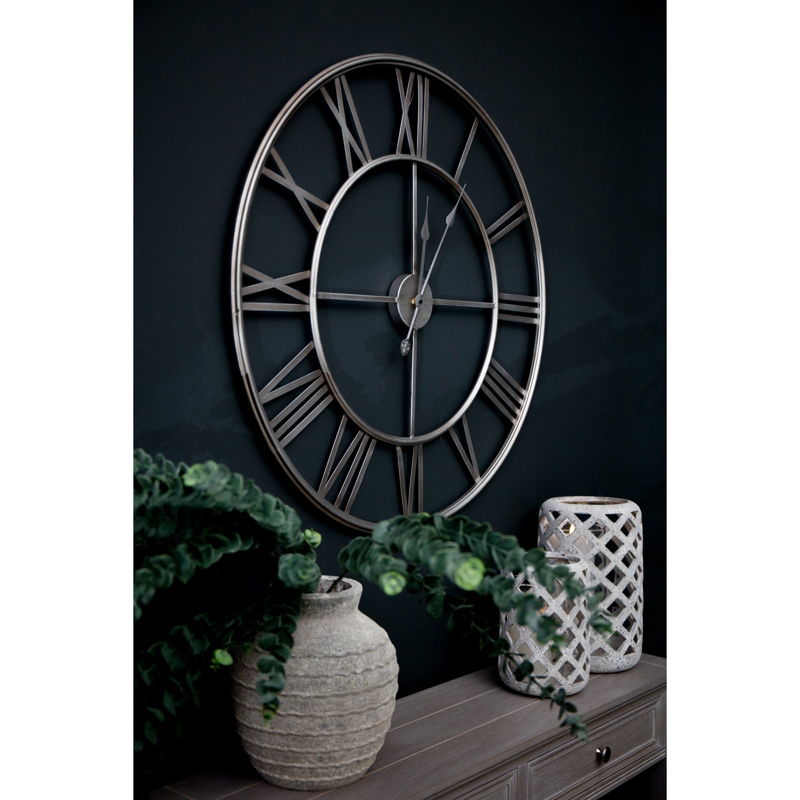 Large Silver Skeleton Wall Clock - Image 5