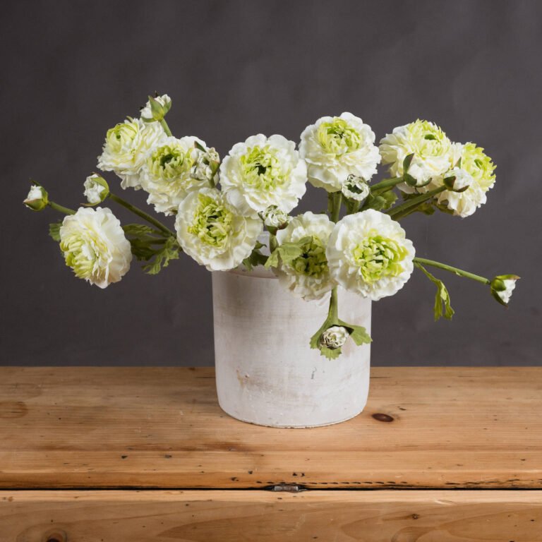 green artificial ranunculus