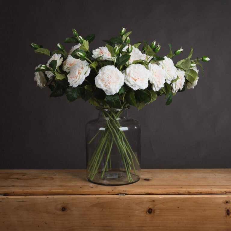white artificial rose spray