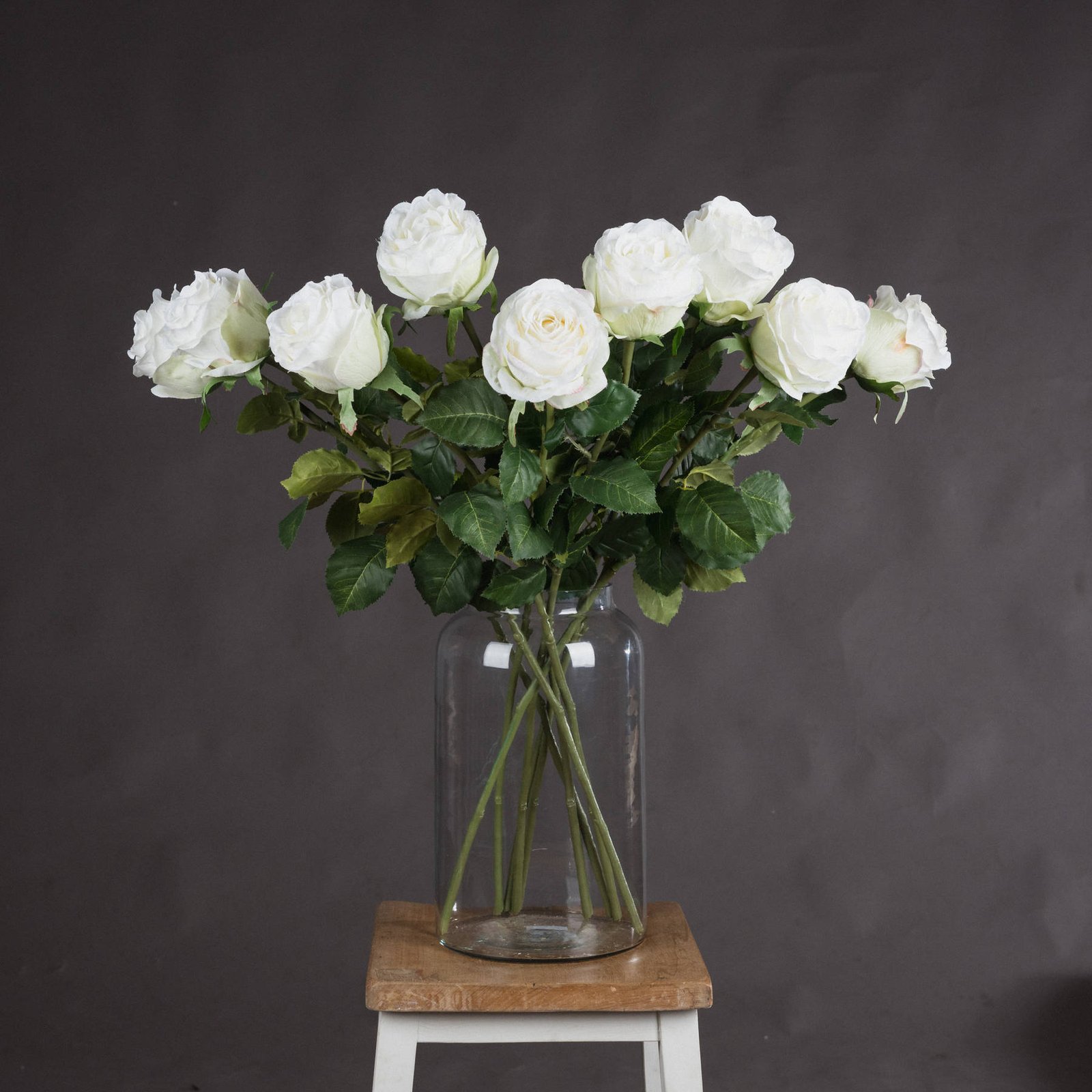 white artificial rose stem