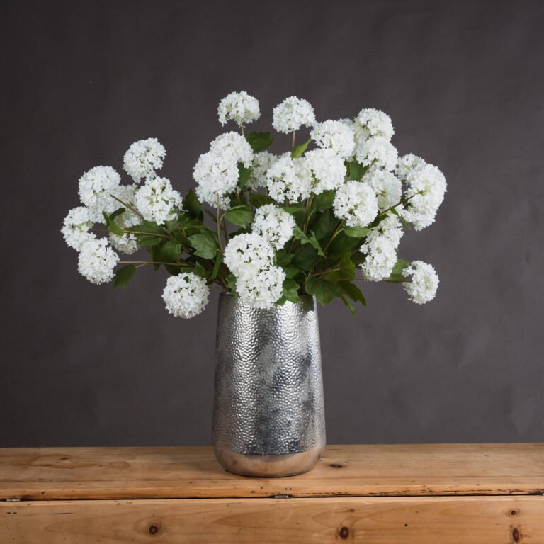 artificial white snowball flower stem