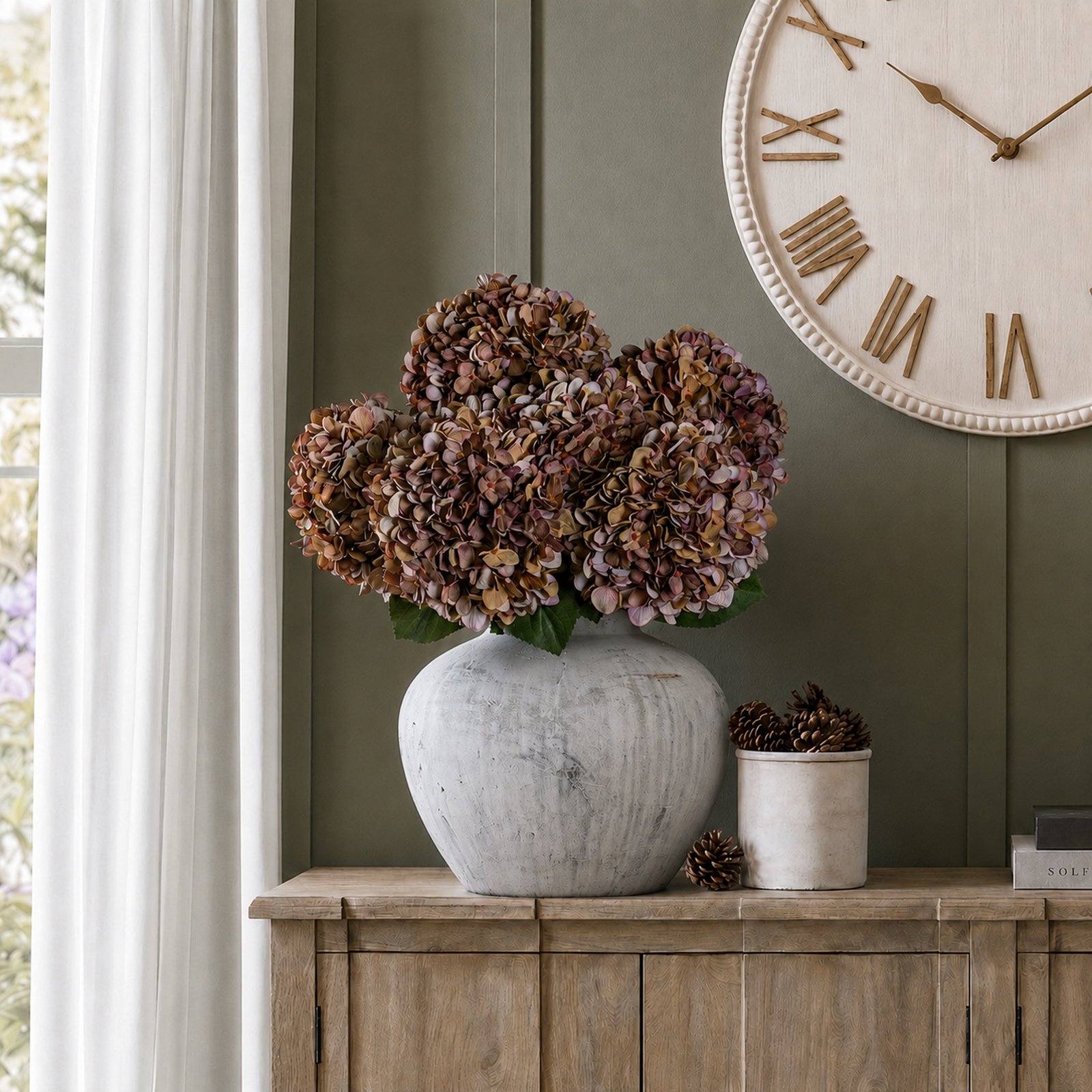 Artificial Coffee Hydrangea Stem