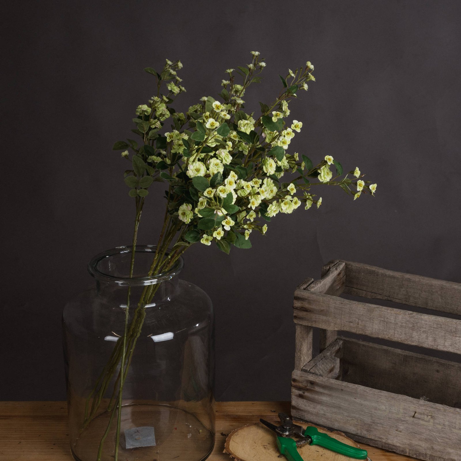 green artificial rose stem