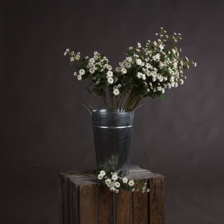 white artificial rose stem