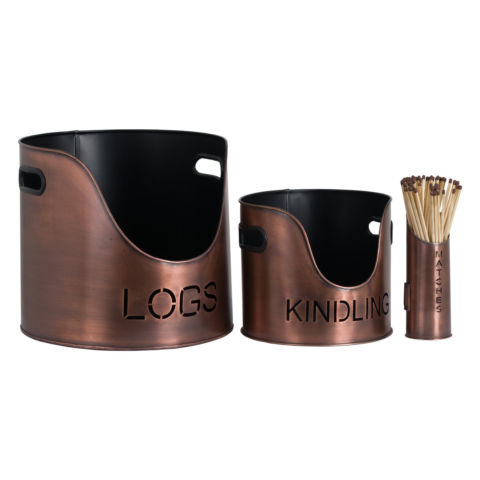 Copper Log & Kindling Bucket Set - Image 2