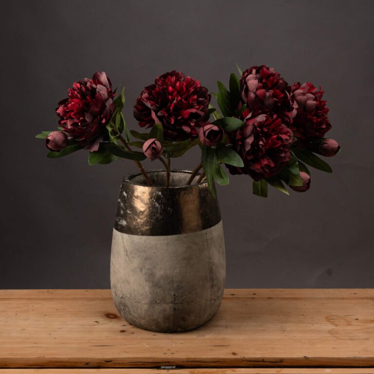 burgundy artificial peony