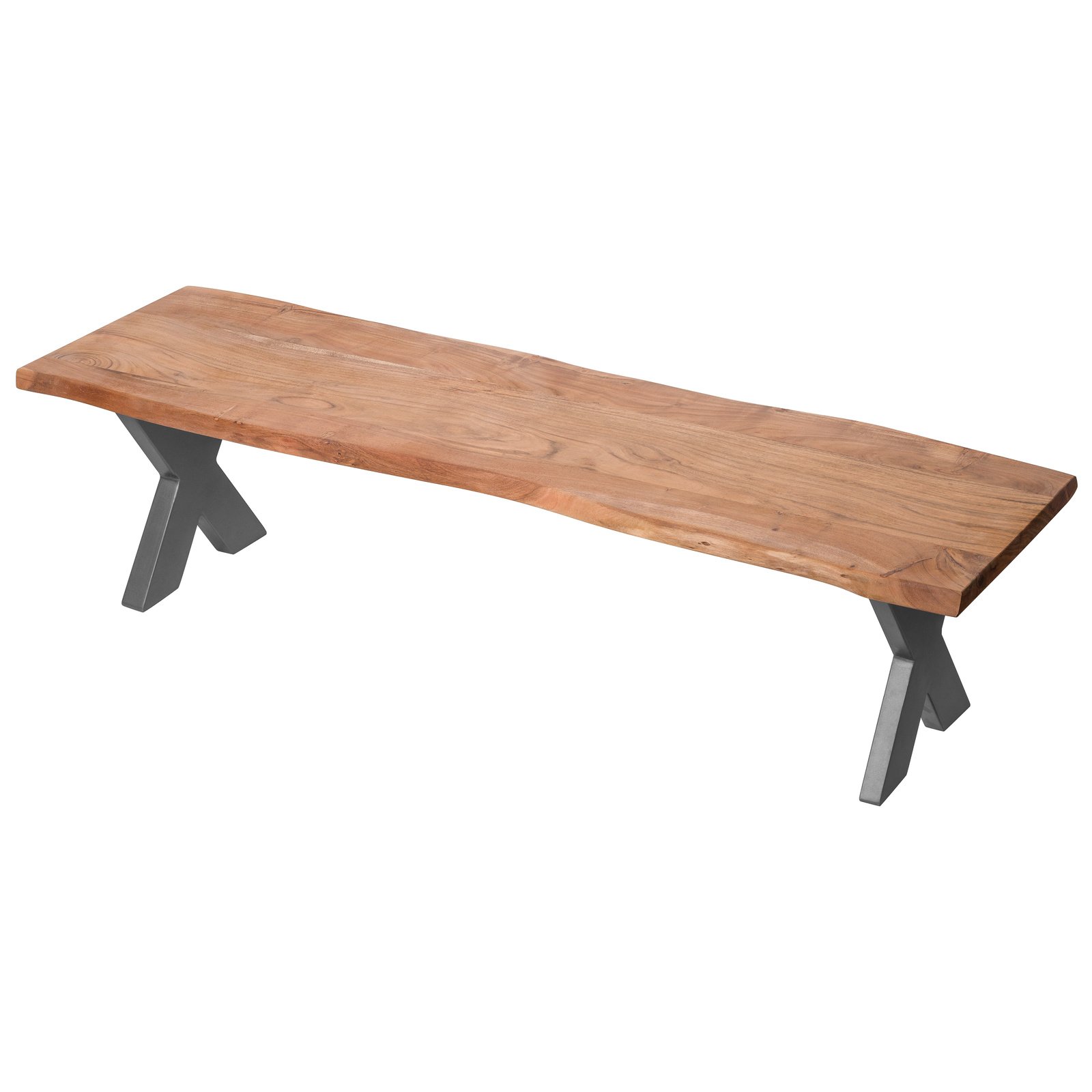 Riven Acacia Wood Bench - Image 2