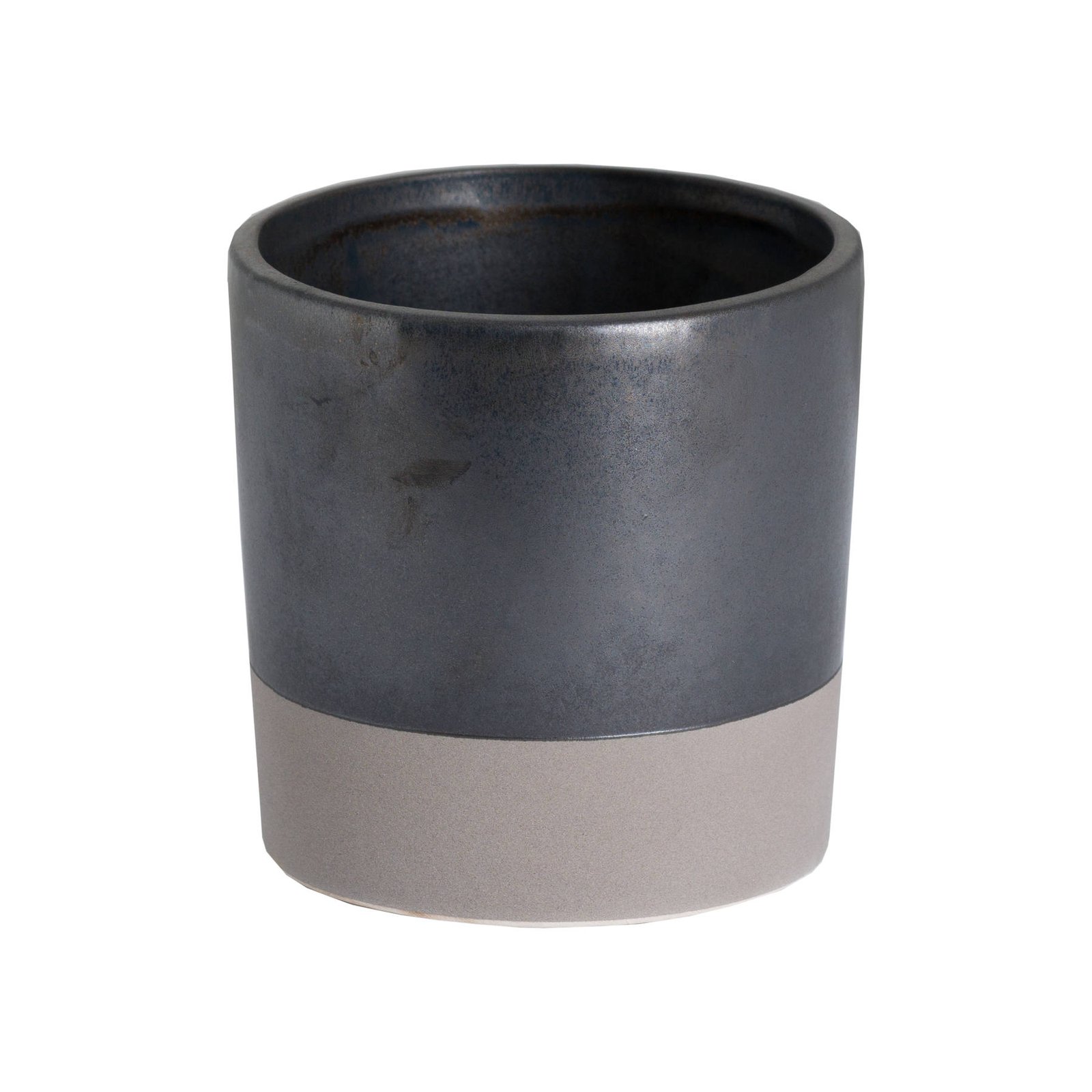 small grey ceramic planter