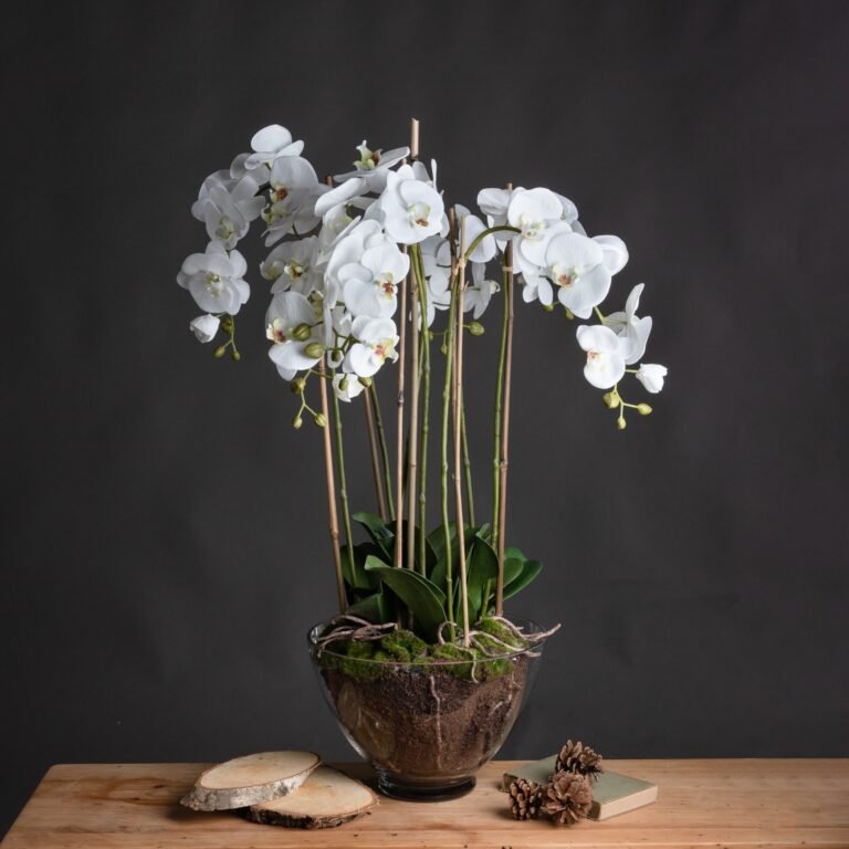 large artificial white orchid