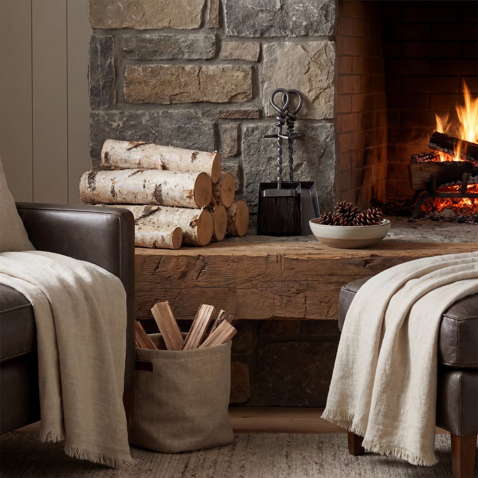 fireplace brush and shovel