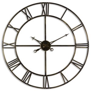 large antique brass skeleton clock
