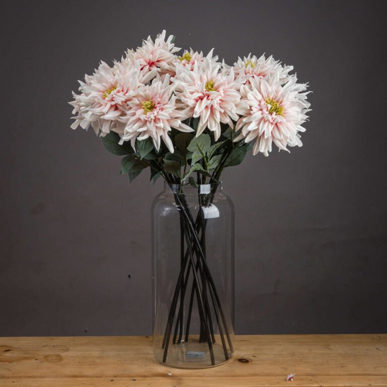 faux pink dahlia stem
