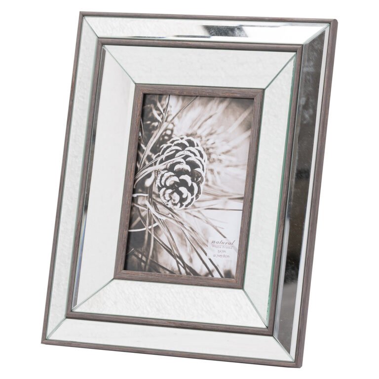 wood and mirror photo frame
