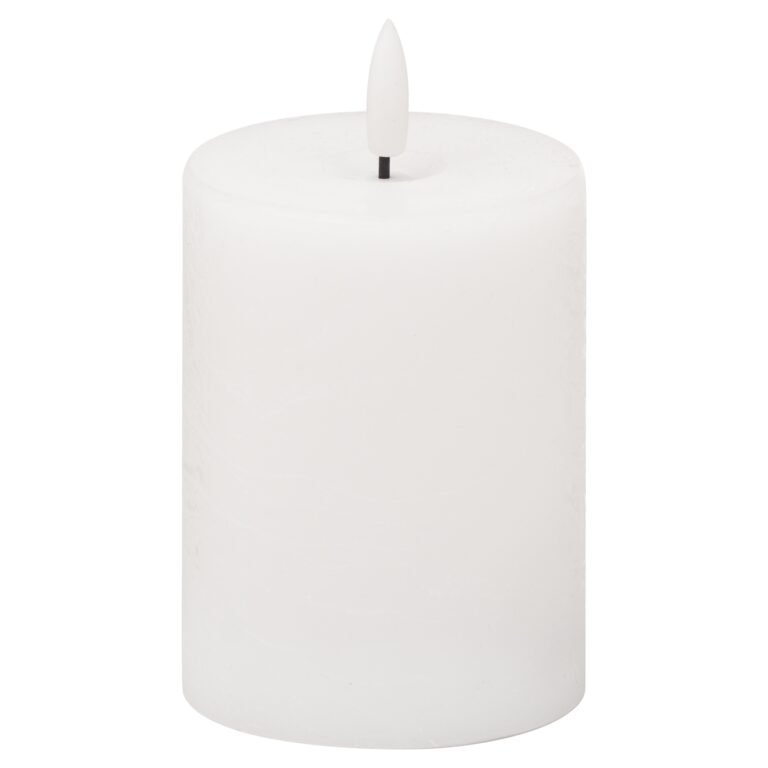 white small led white wax candle