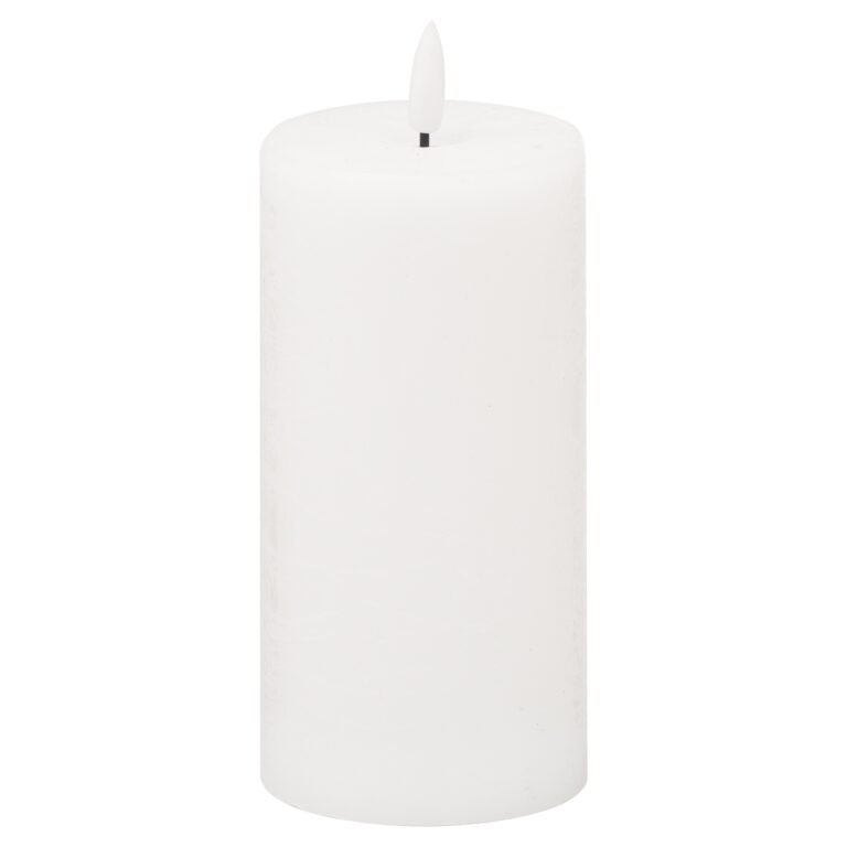 white medium led white wax candle