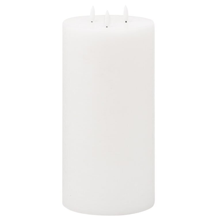 white extra large led white wax candle