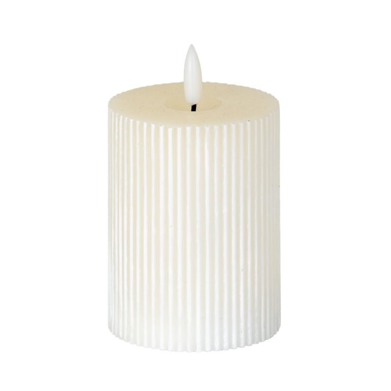 red small textured ribbed led candle