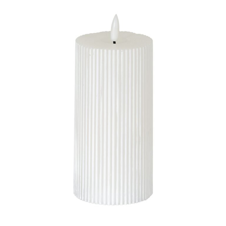 red medium textured ribbed led candle
