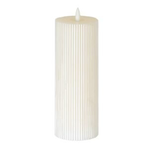 red extra tall textured ribbed led candle