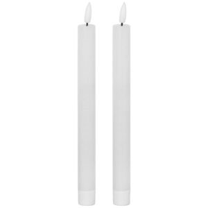 white set of 2 white led dinner candles