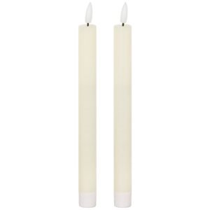 ivory set of 2 ivory led dinner candles