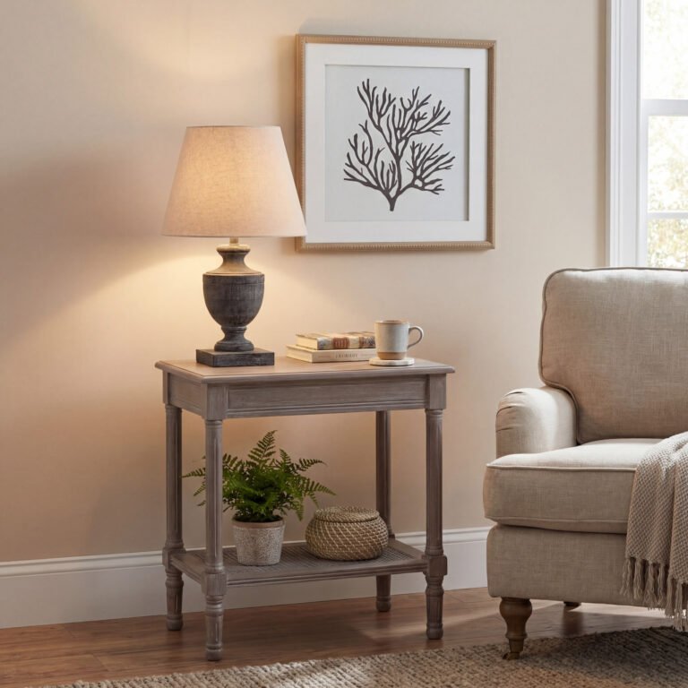 natural incia urn wooden table lamp