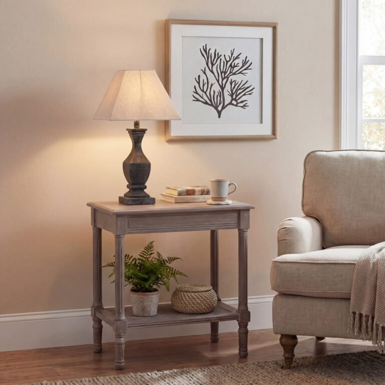 natural incia fluted wooden table lamp