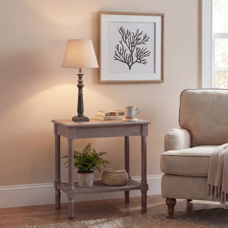 natural incia column table lamp