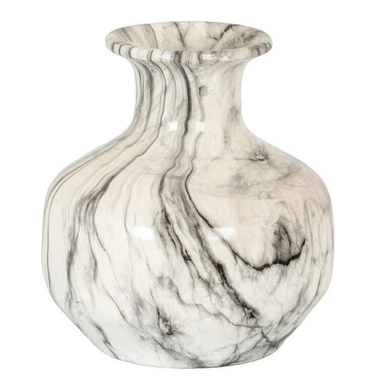marble effect marble effect squat vase