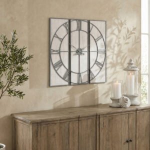 neutral roza panelled wall clock
