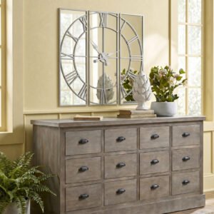 neutral celina mirrored wall clock