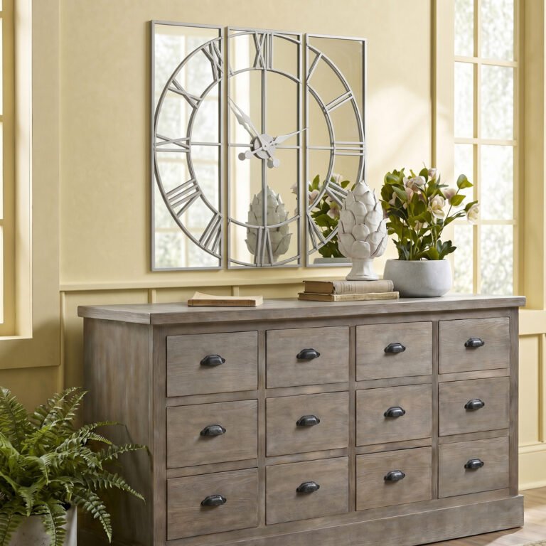neutral celina mirrored wall clock