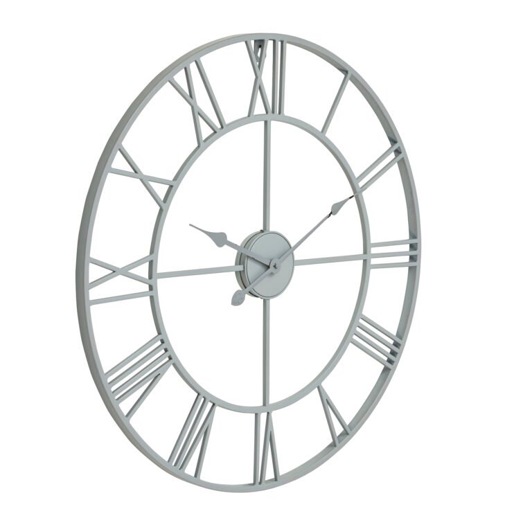 grey grey skeleton wall clock