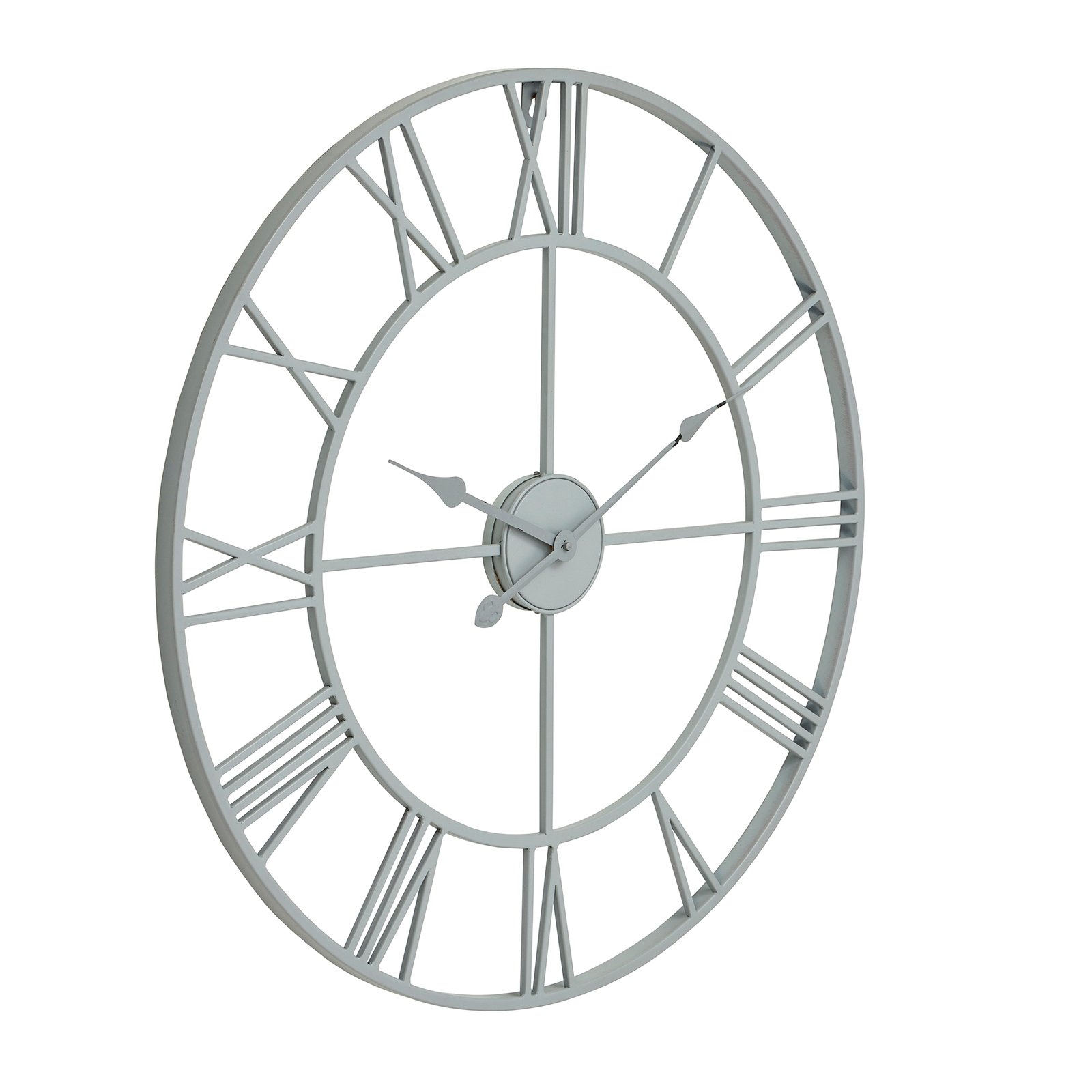 grey grey skeleton wall clock