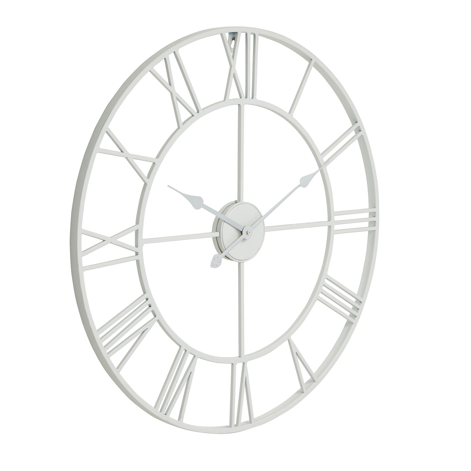 white white skeleton wall clock