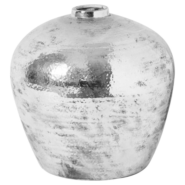 silver hammered silver astral vase