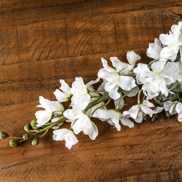 white tall white delphinium stem