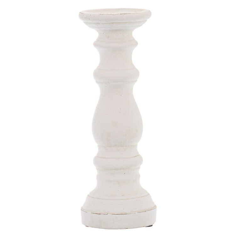 matt white matt white small ceramic column candle holder