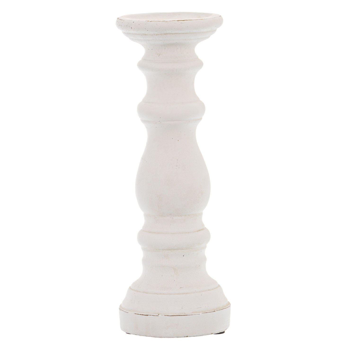 matt white matt white small ceramic column candle holder