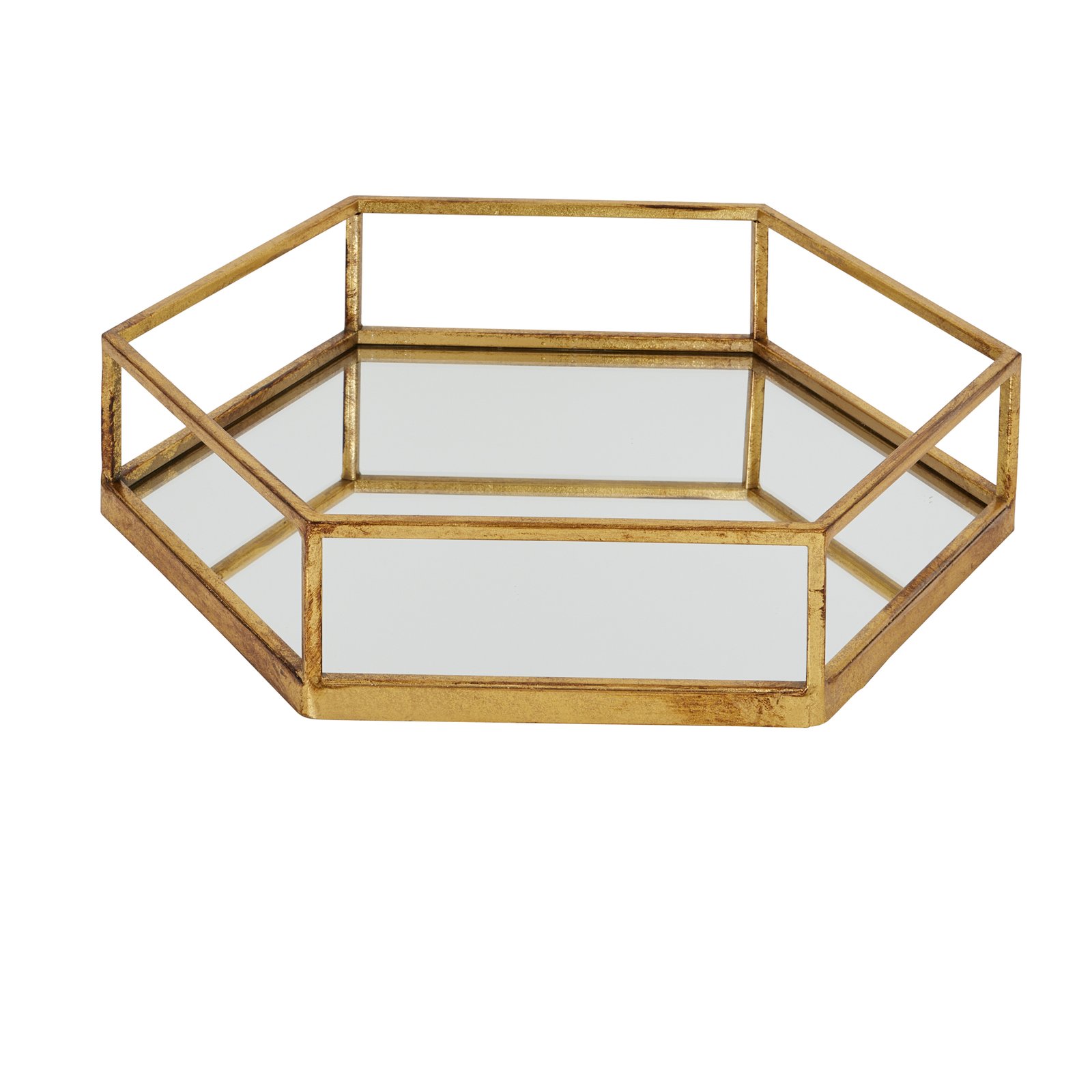 Gold Hexagon Set of Two Trays - Image 2