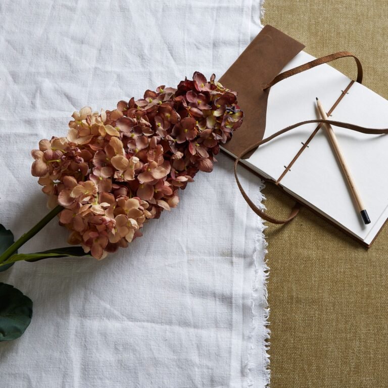 artificial burgundy hydrangea stem