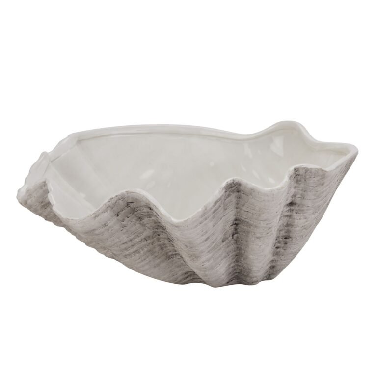 natural large ceramic adele shell bowl