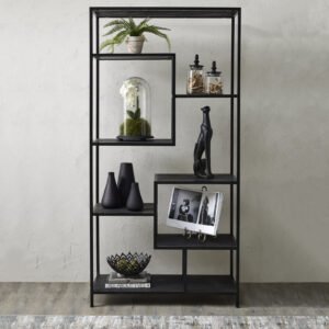 black large black multi shelf unit