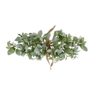 natural winter spray arrangement with lambs ear and wax flower