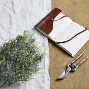 frosted frosted pine spray stem with pinecones