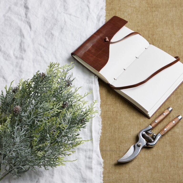 frosted frosted pine spray stem with pinecones