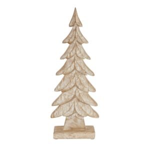 natural carved wood large christmas tree