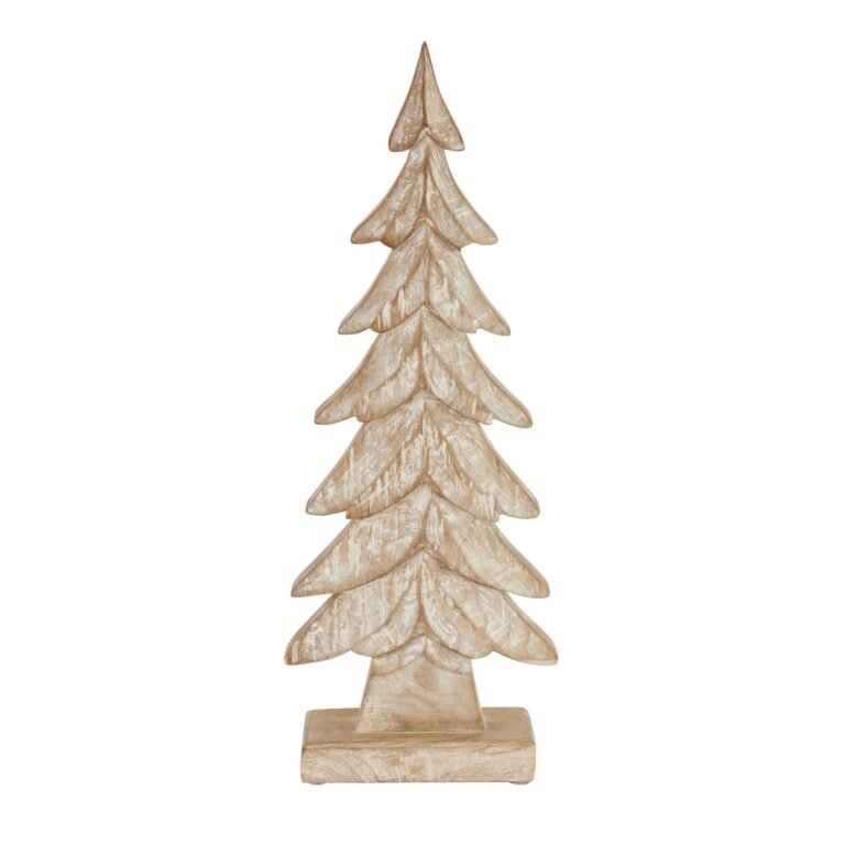 natural carved wood large christmas tree